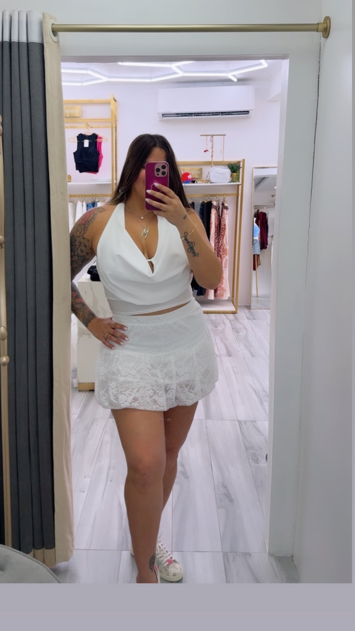 Cowl Neck Halter Crop Top