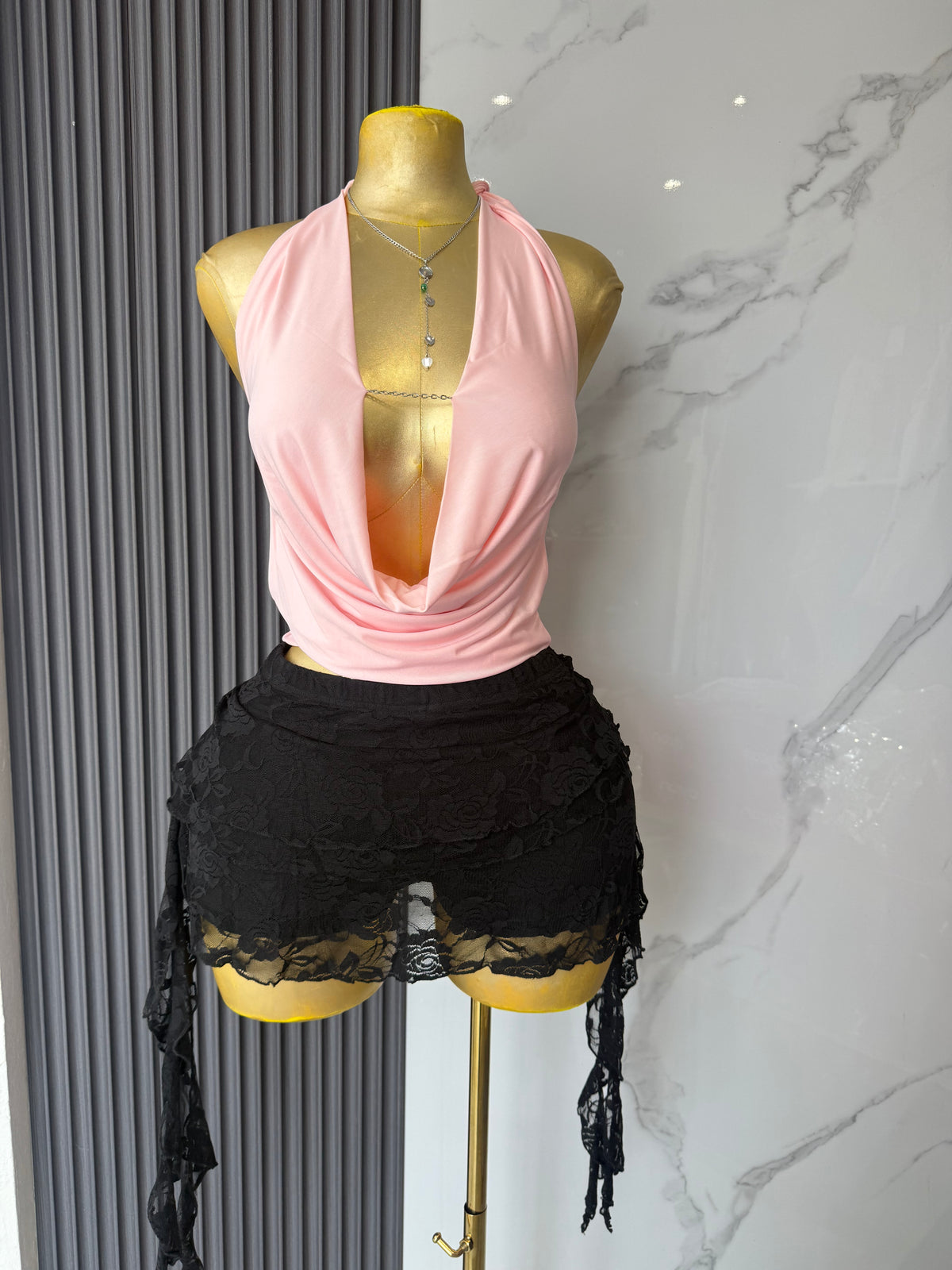 Lace Draped Skort