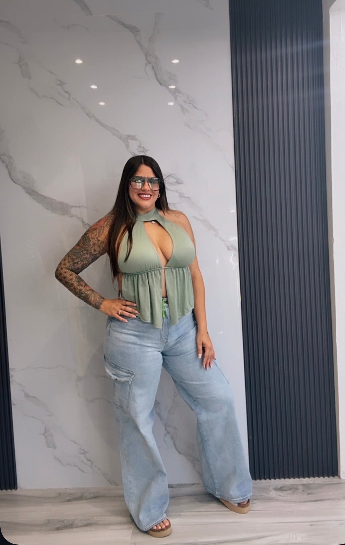 Halter Open Front Top