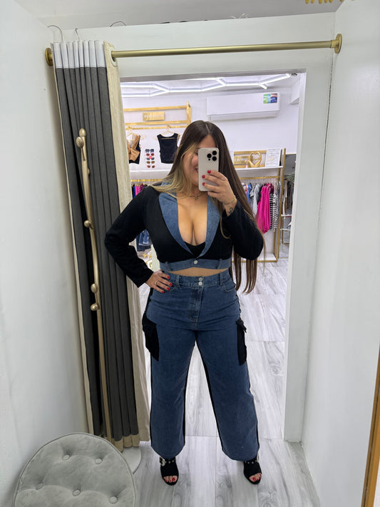 DENIM PANTS SET