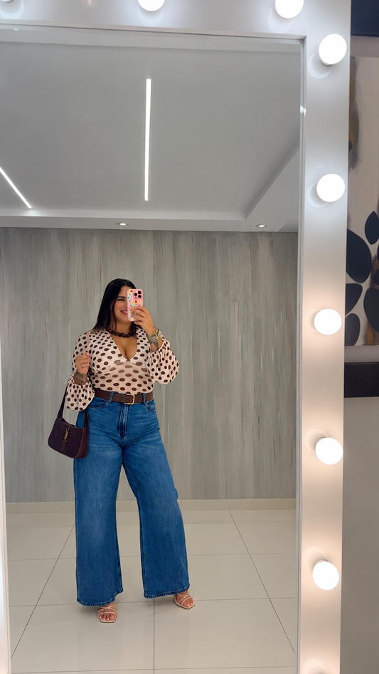 Polka Dot Mesh Top
