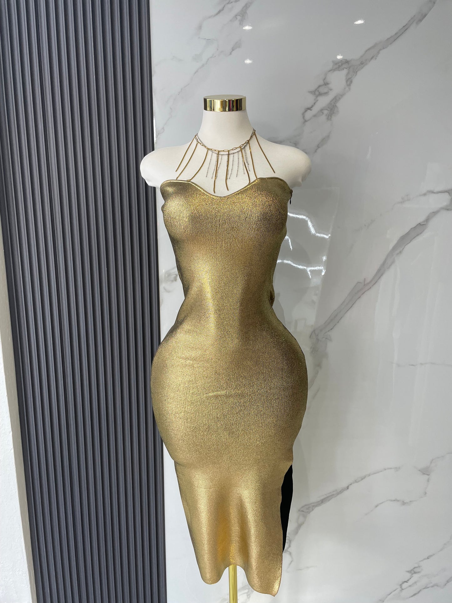 GOLD SLIM DRESS