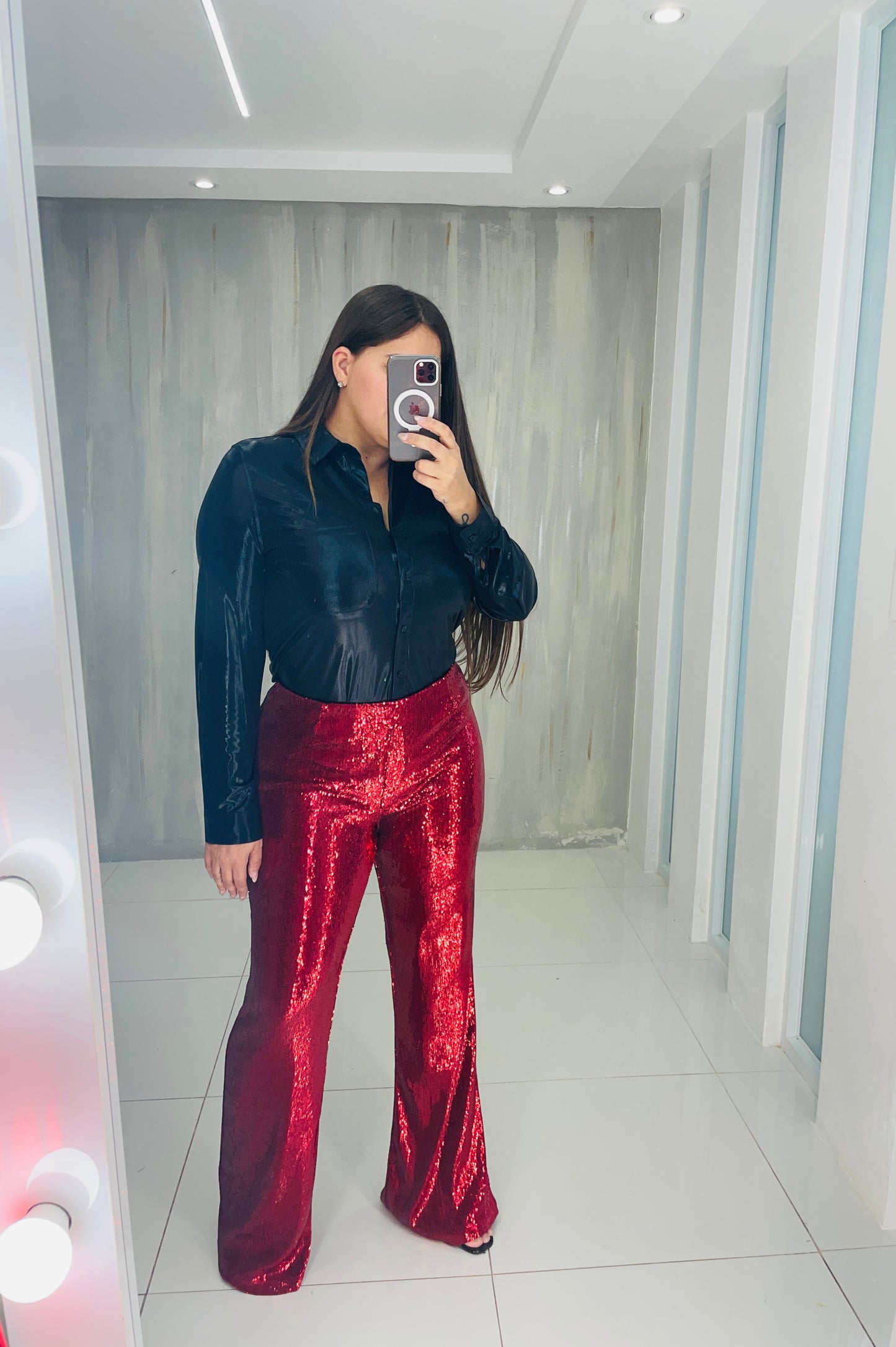 RED SEQUINS PANTS