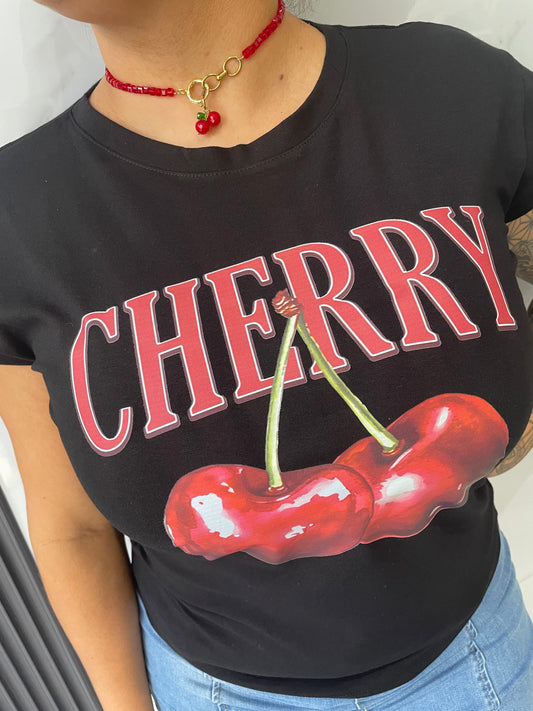 Cherries Print T SHIRT