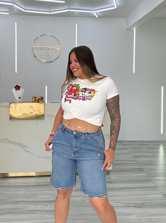 Denim Bermuda Shorts
