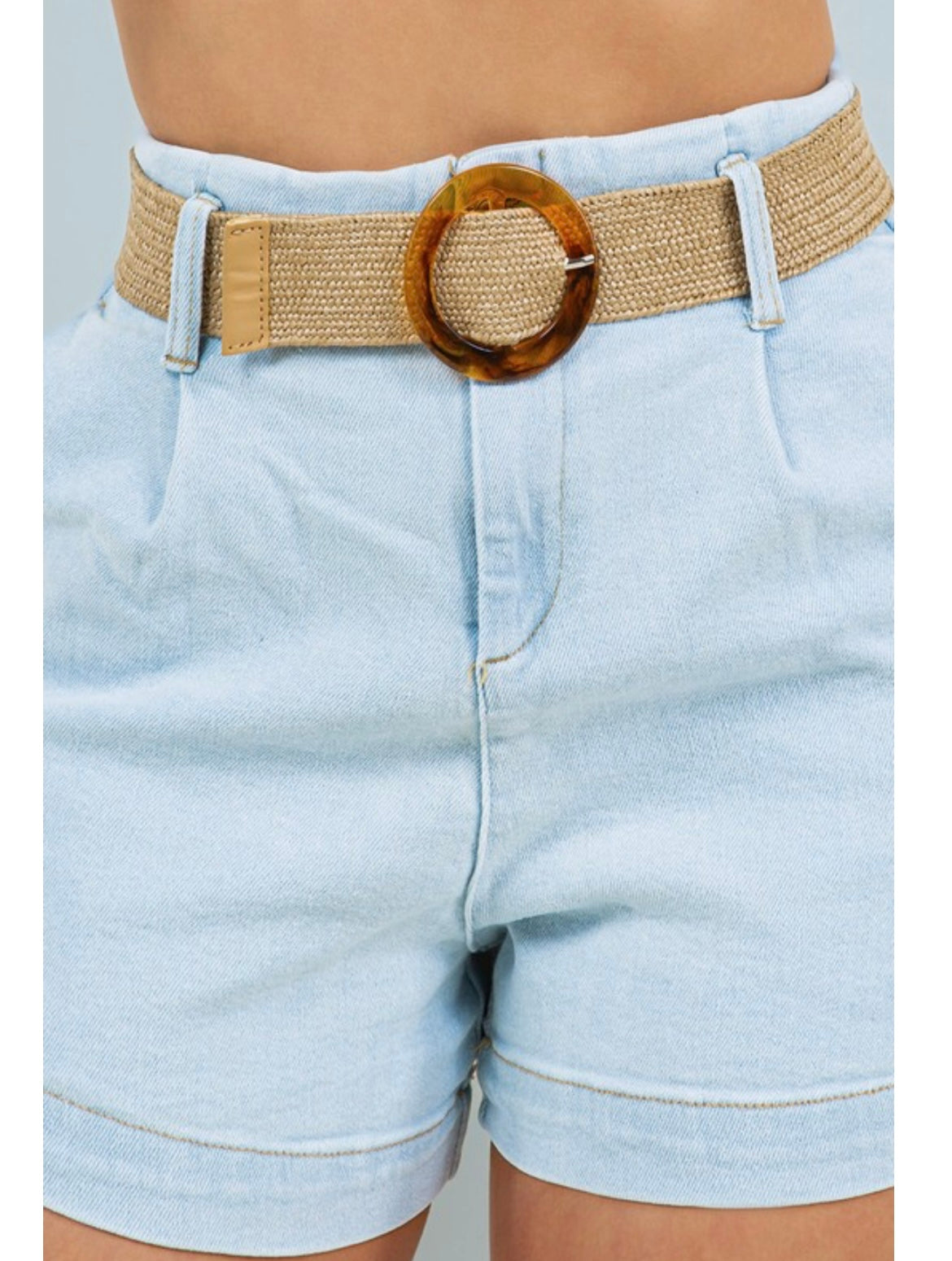 Denim Short With Belt