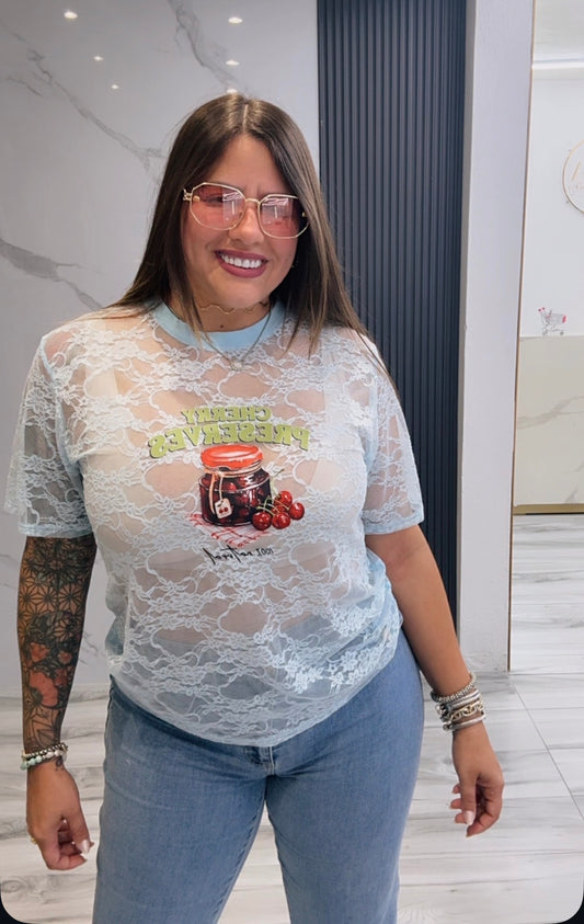 Cherry Lace Tee