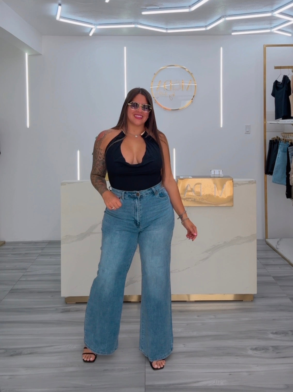Super Stretch Wide Leg Jean