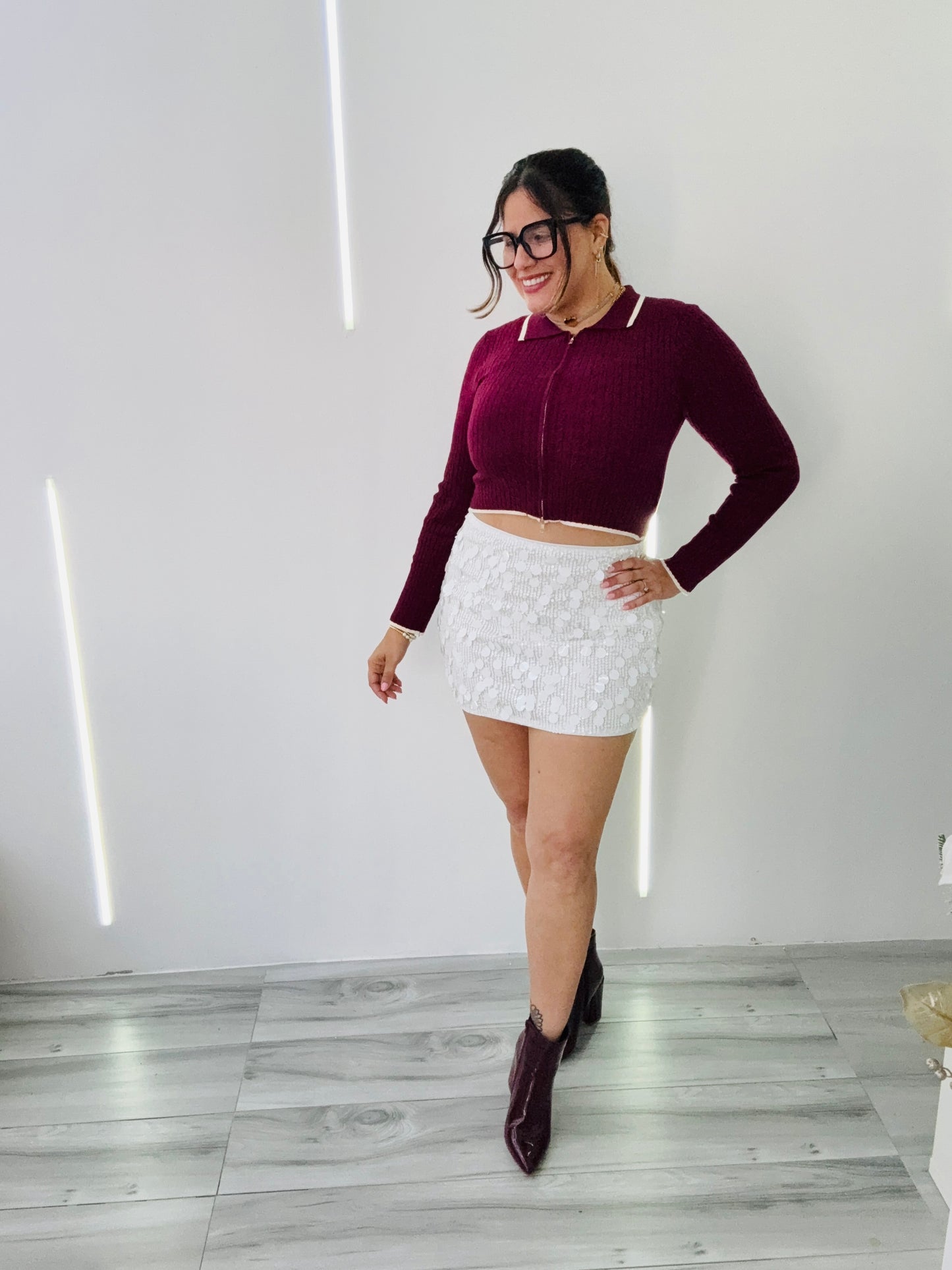 Burgundy Classic Zip-Up