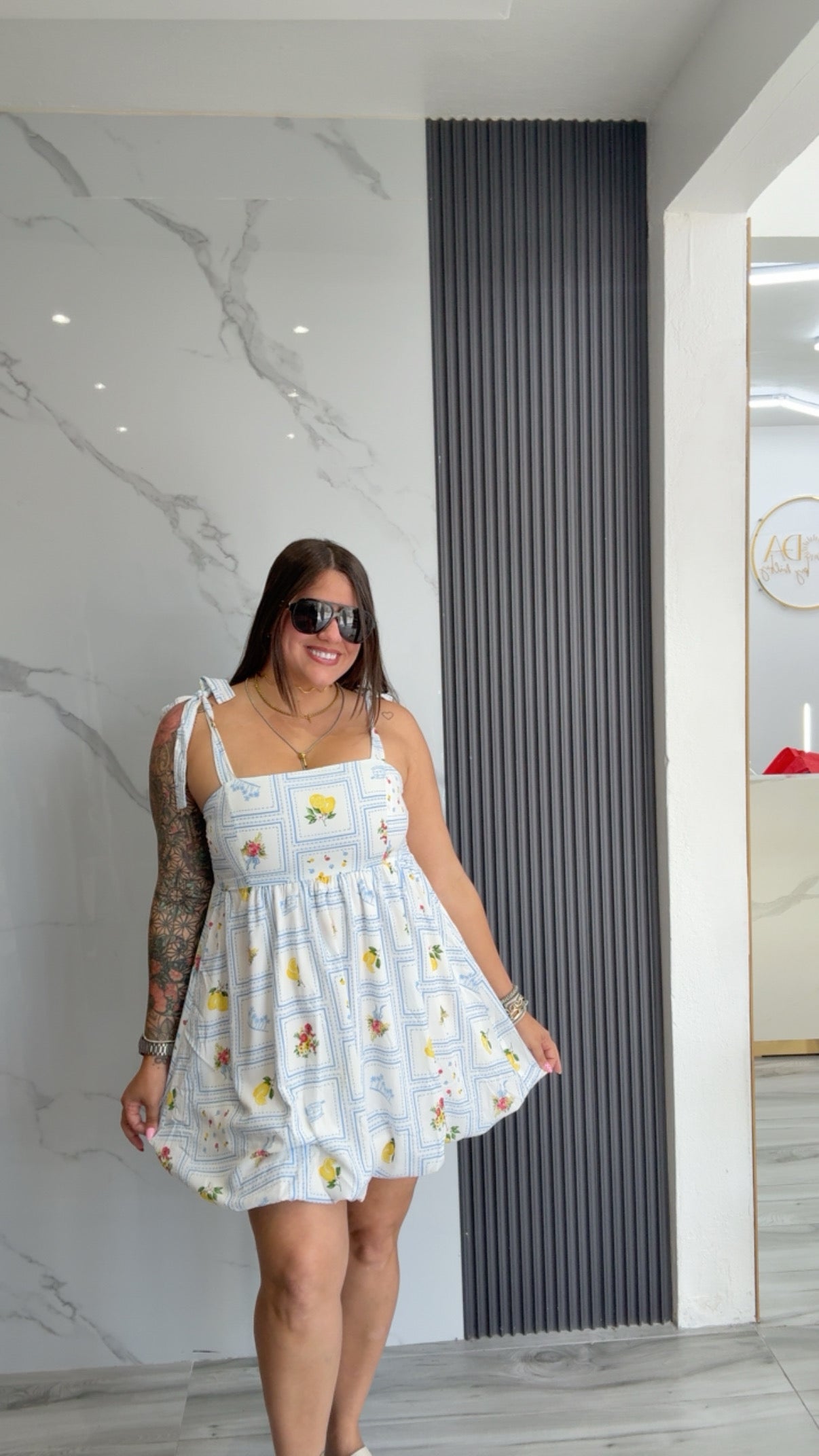 Lemon Bloom Bubble Dress