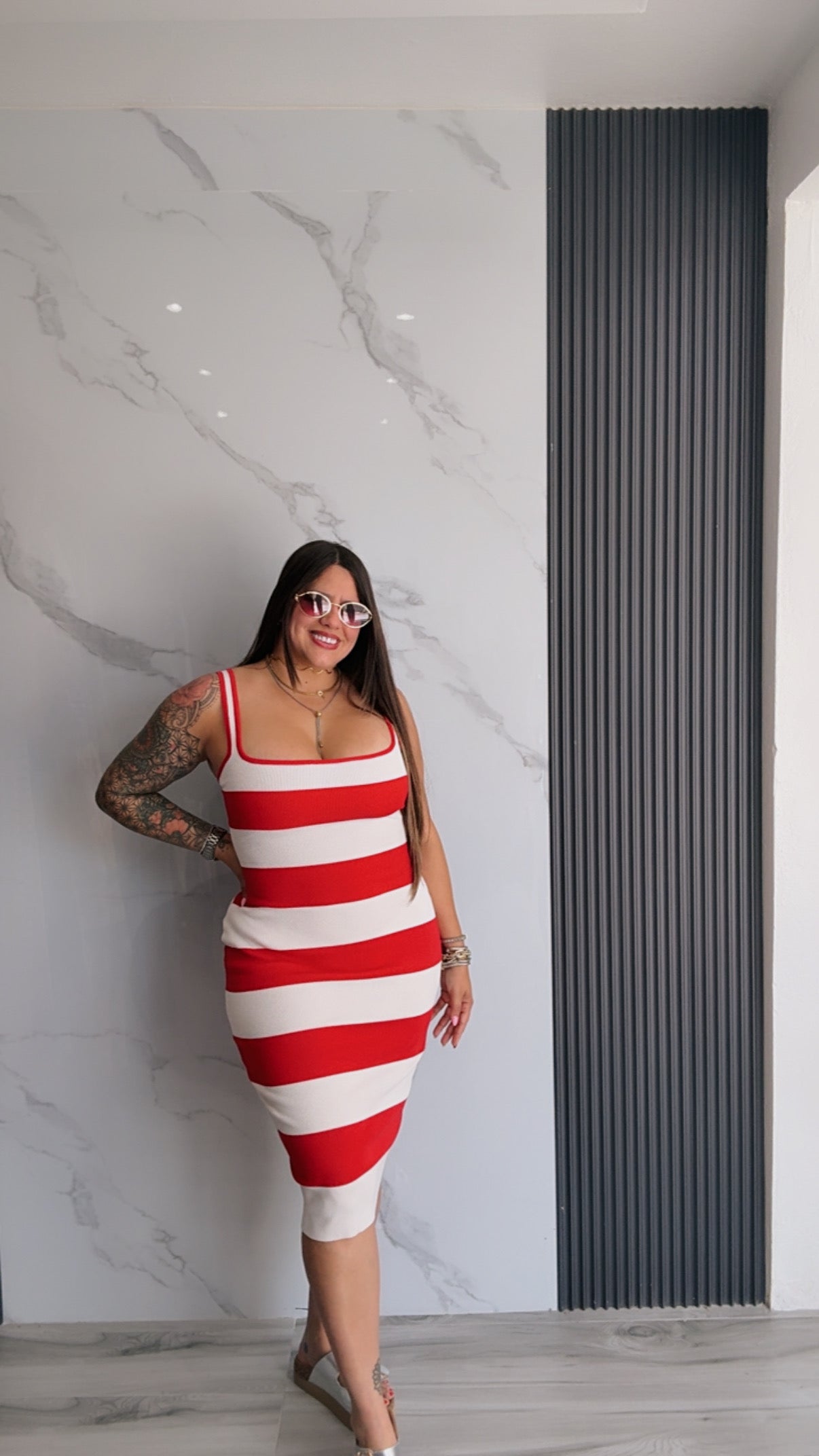 Stripe Midi Dress