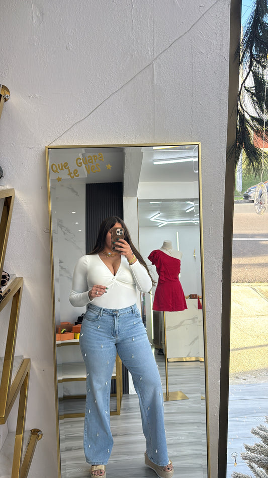 V-neck Long Sleeve Top