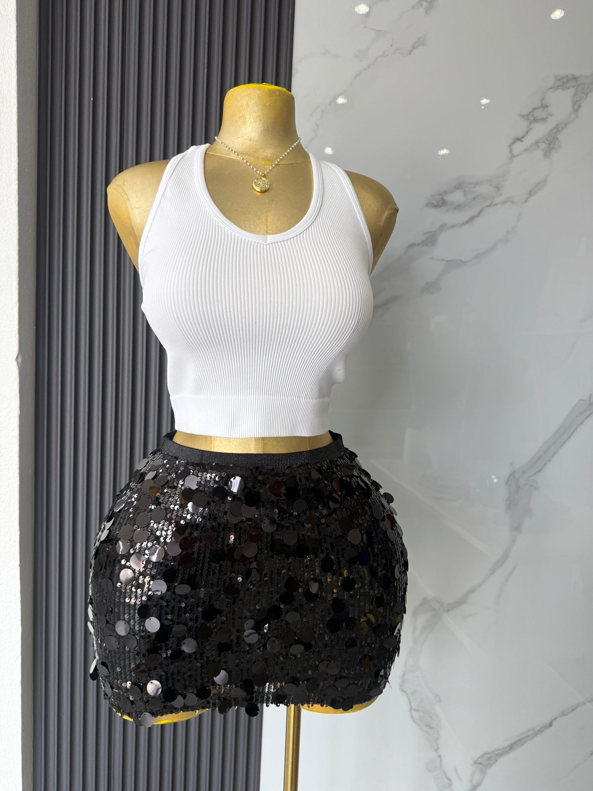 Sequin Mini Skirt