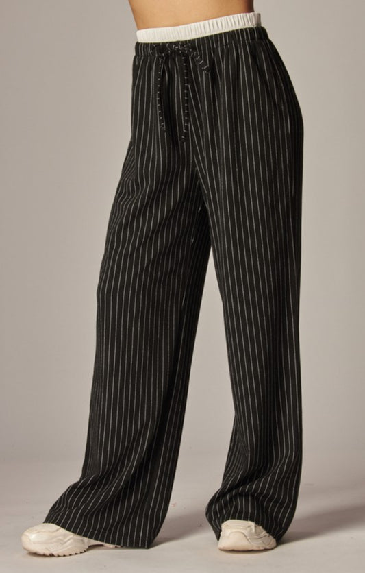 Black Stripe Pants