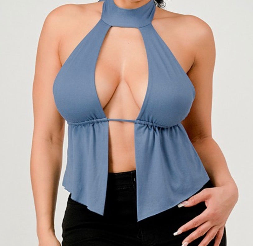 Halter Open Front Top