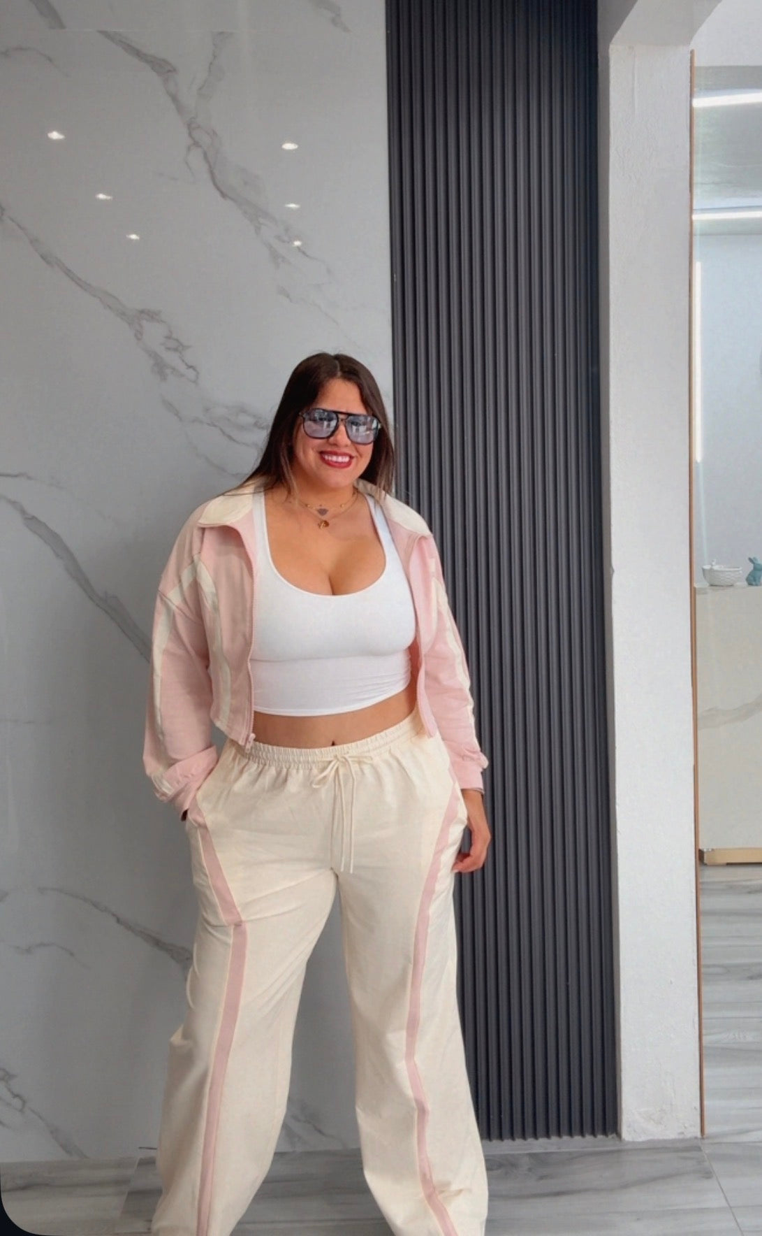 Color Block Pants Set