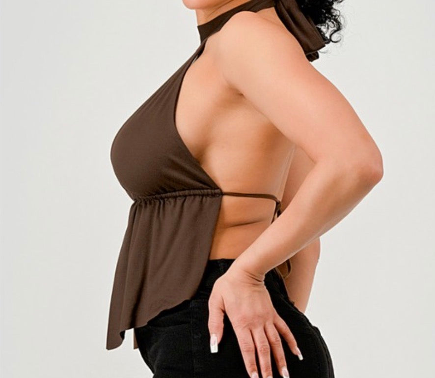 Halter Open Front Top
